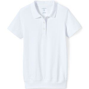 Lands' End Kids Short Sleeve Polo Shirt Boys or Girls White Size XXL 18 - 20 2XL